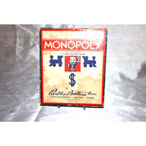 Vintage 1935 Parker Bros Monopoly Game. Original Pieces! Wooden Houses!